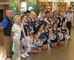 group cheerleaders at an angle